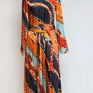 ZARA TRF Chain Printed Midi Dress, Size S